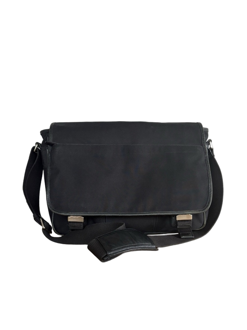 Coach Black Canvas Nylon & Leather Trim Messenger Bag – Style No. C25-6413
